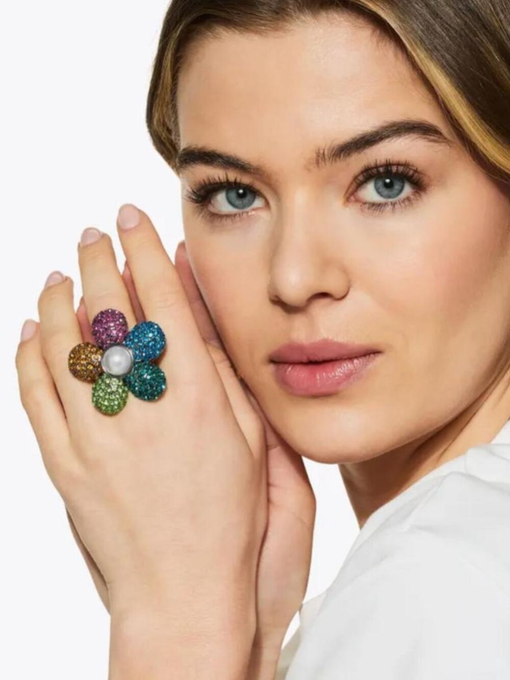 Kurt Geiger London Rainbow Flower Ring Size 7